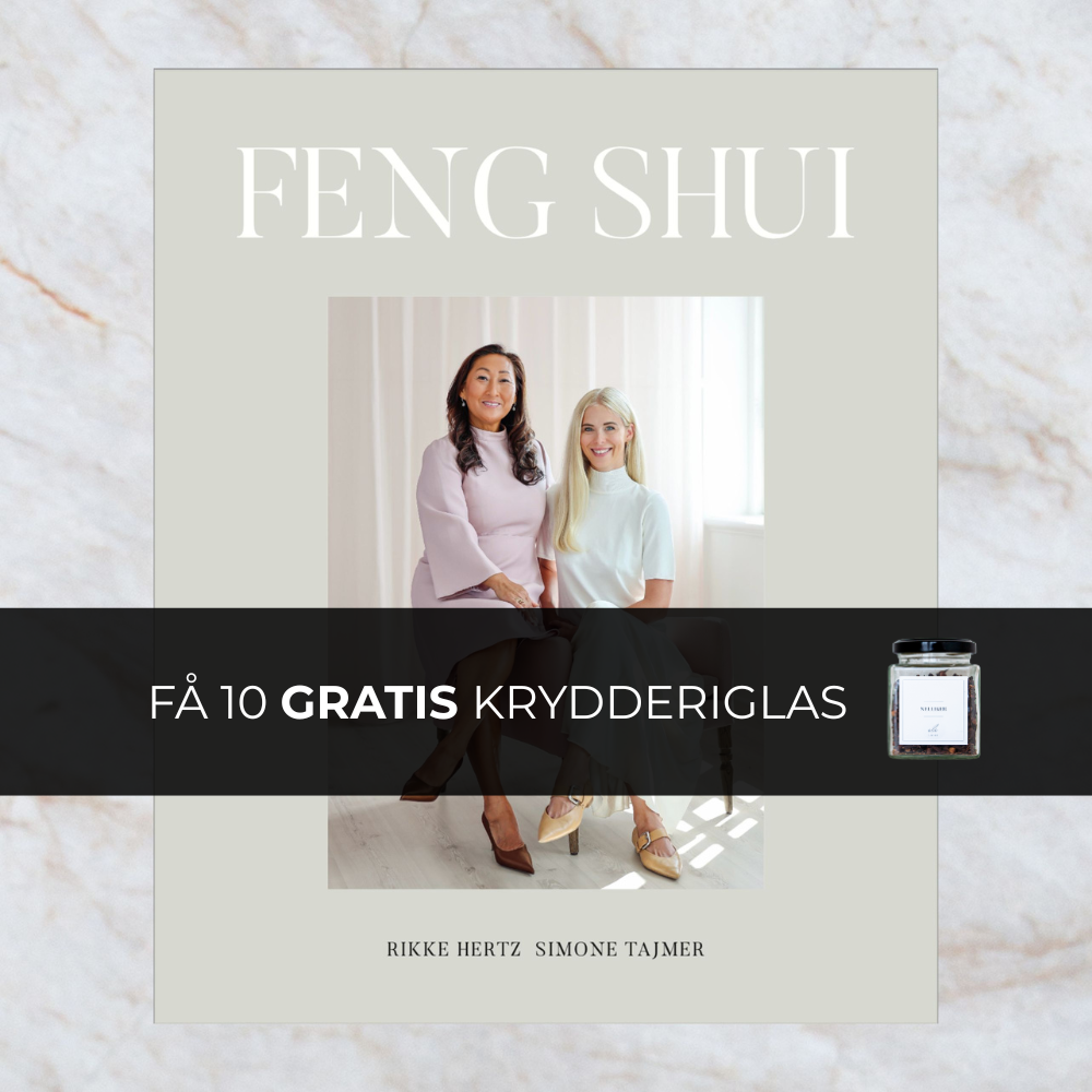 Feng Shui Gavesæt (sort låg) – Bog + 10 krydderiglas