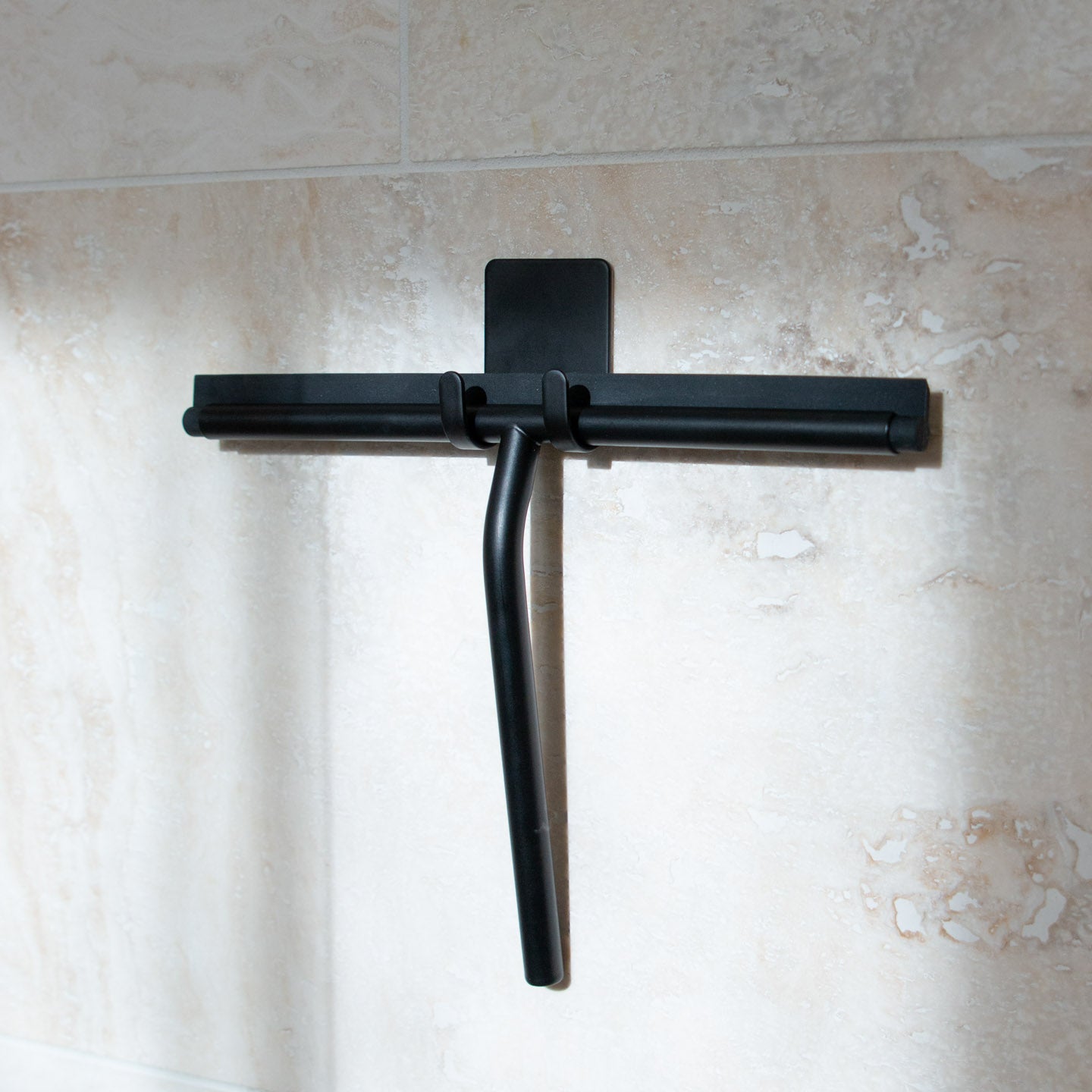 Shower scraper with holder - Matte Black