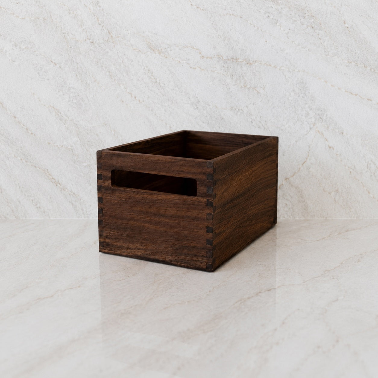 Wooden box wide tall acacia