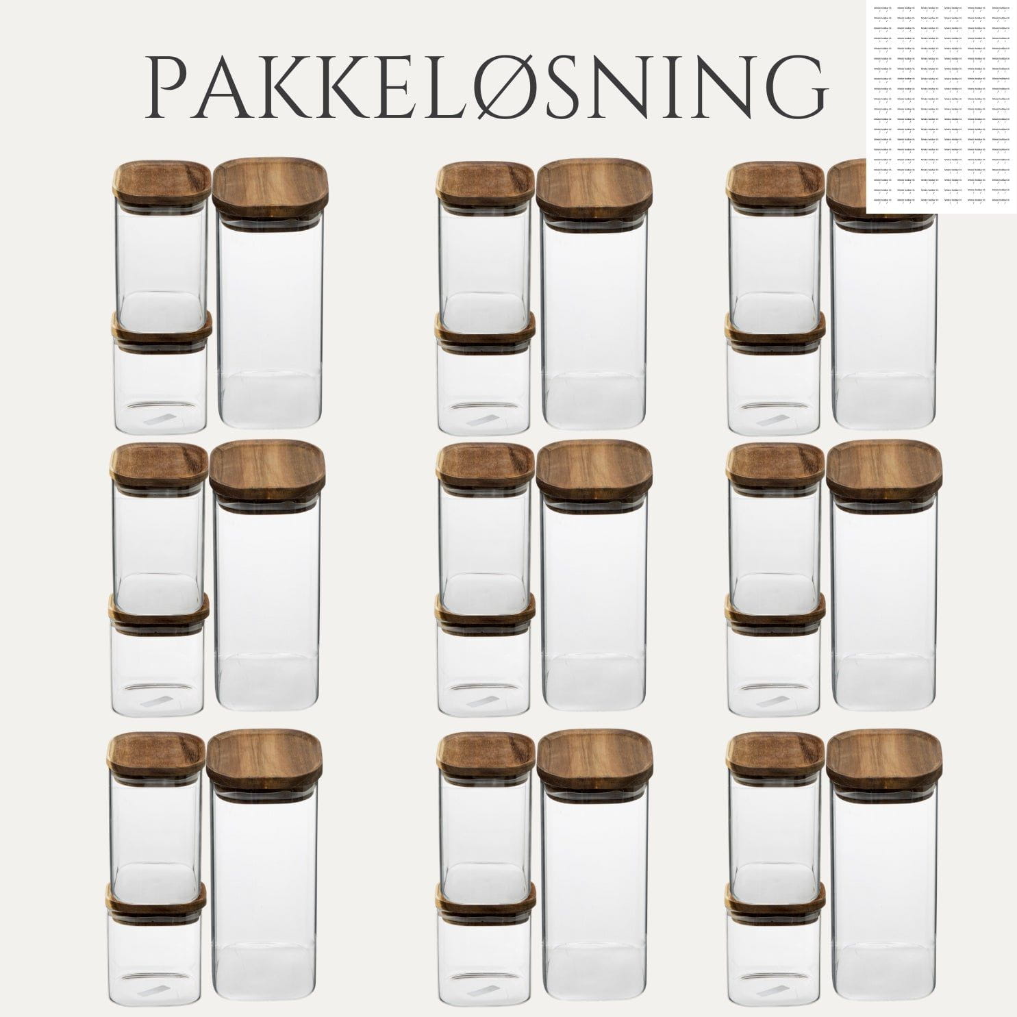 Pakkeløsning Stor pakkeløsning opbevaringsglas akacie trælåg aestetisk ele living