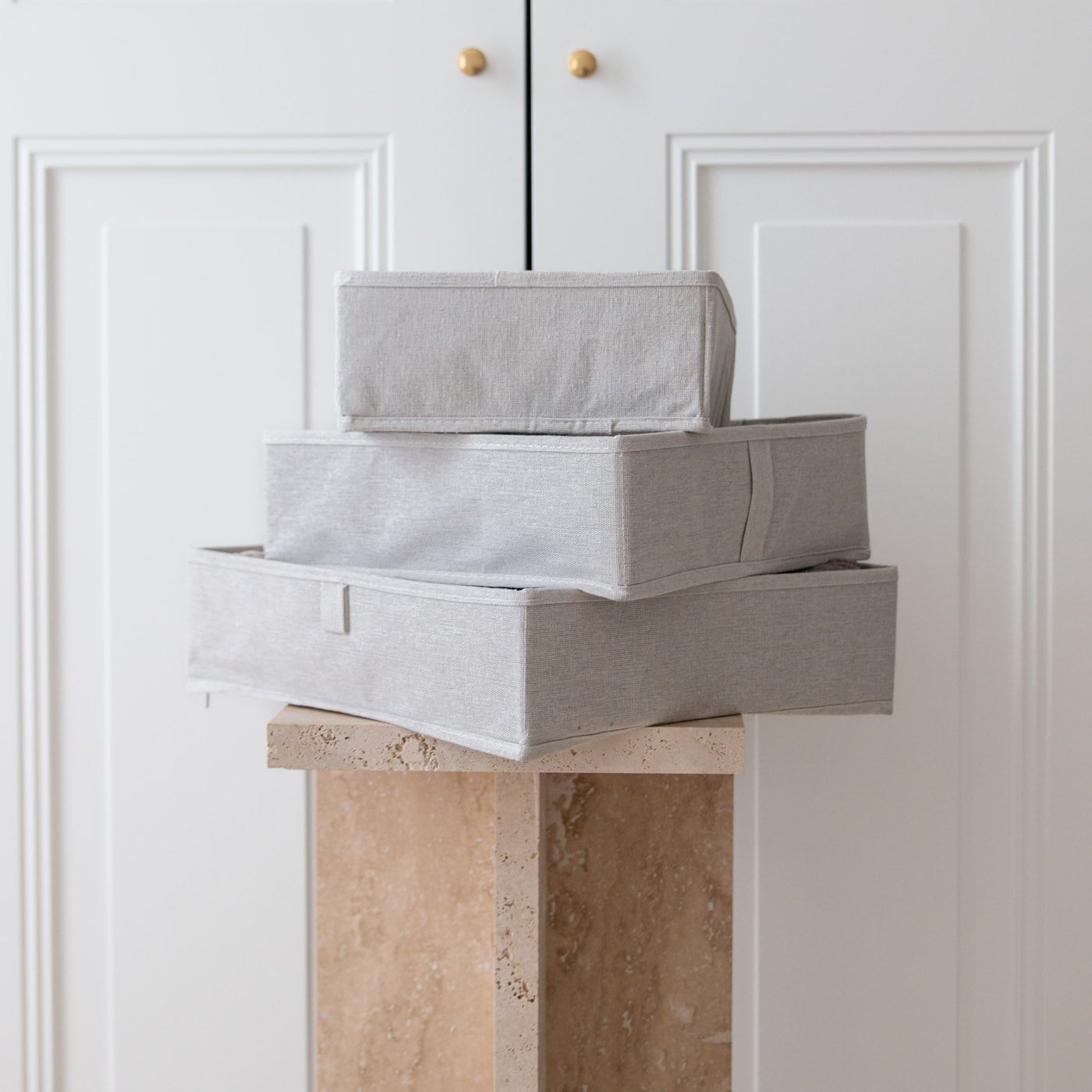 Stoff-Aufbewahrungsbox - beige