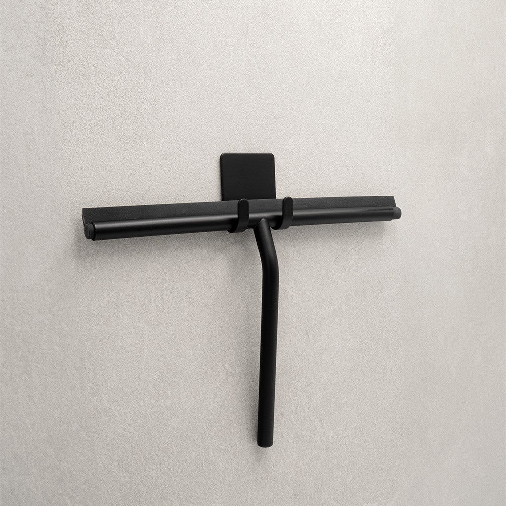 Shower scraper with holder - Matte Black