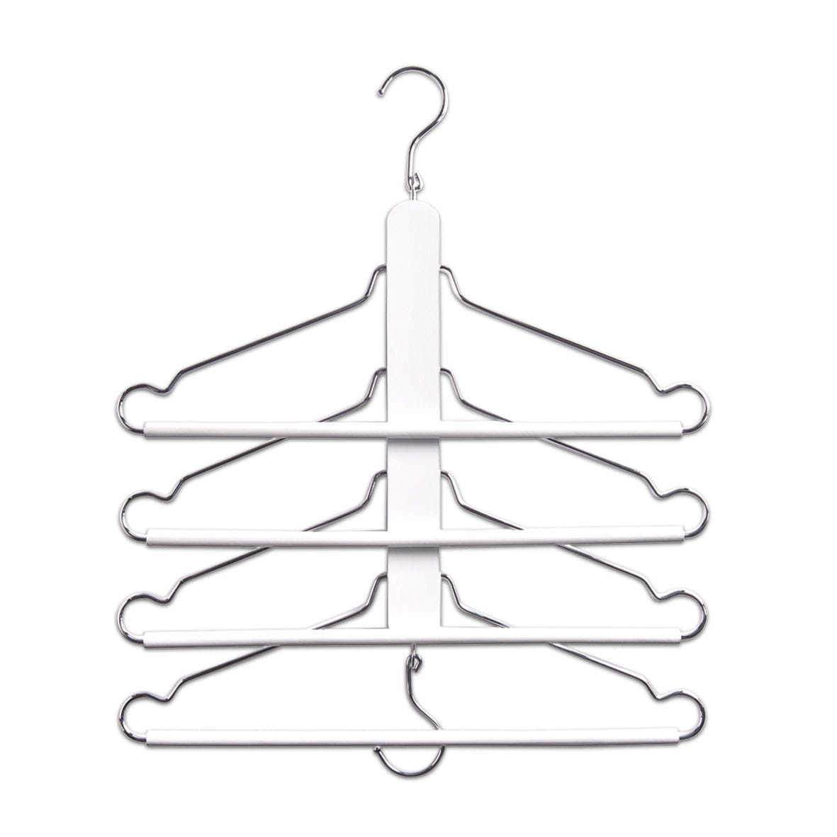 Hvid multibøjle, perfekt til organiseret garderobe.