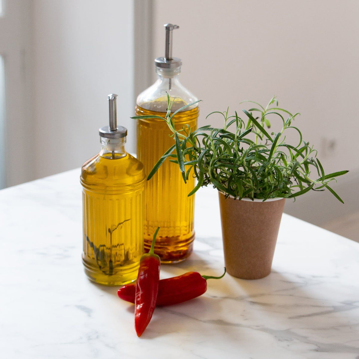 Olie/eddike flaske 500 ml aestetisk ele living