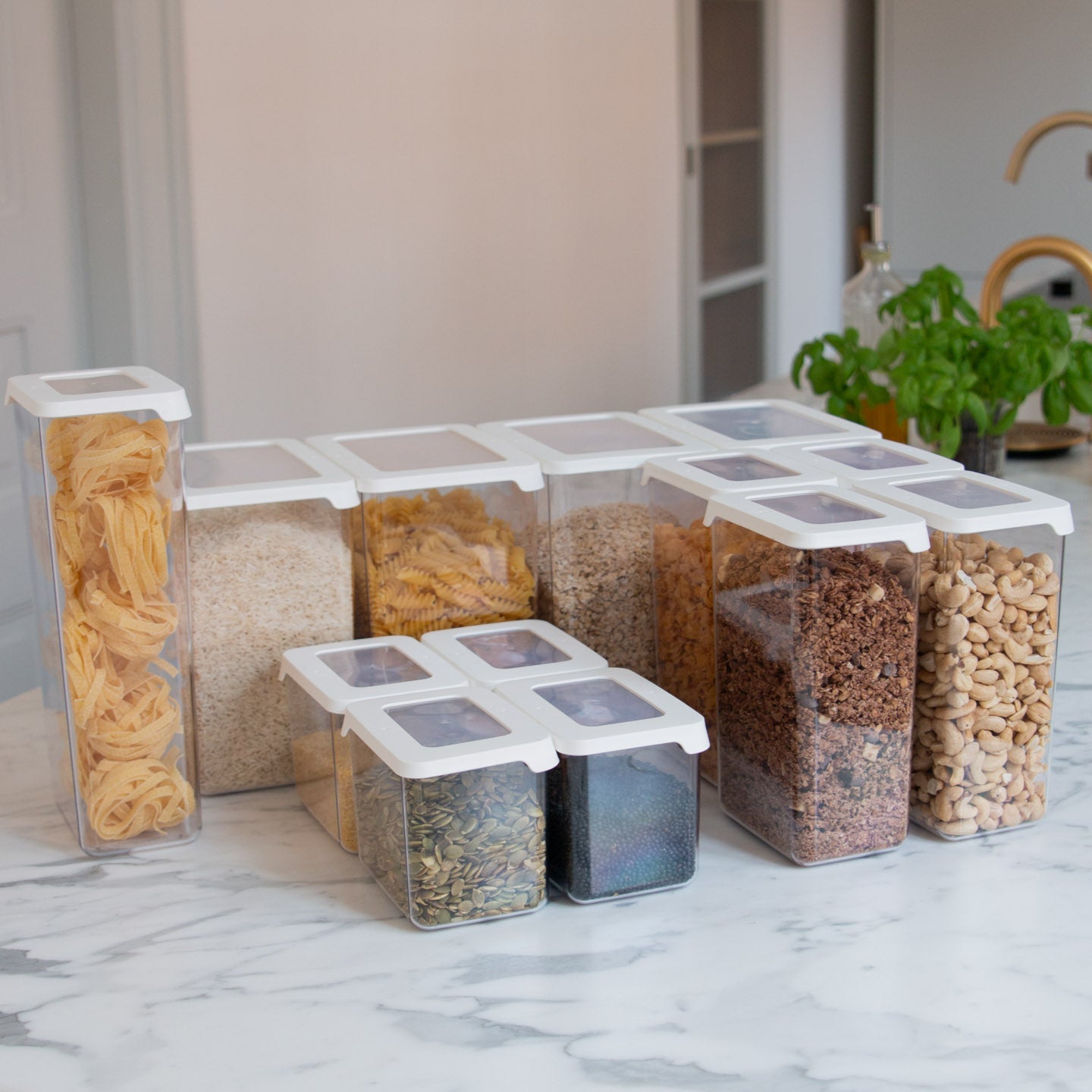 Large package solution storage bins