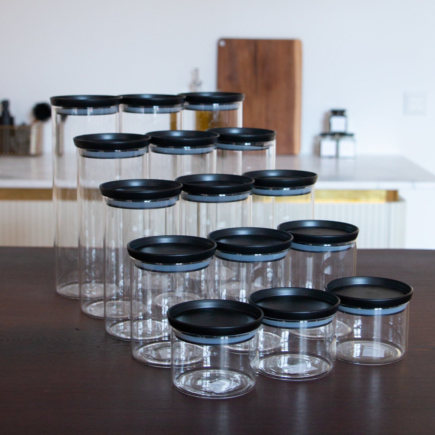 Opbevaringsglas Sort serie opbevaringsglas 1250 ml aestetisk ele living