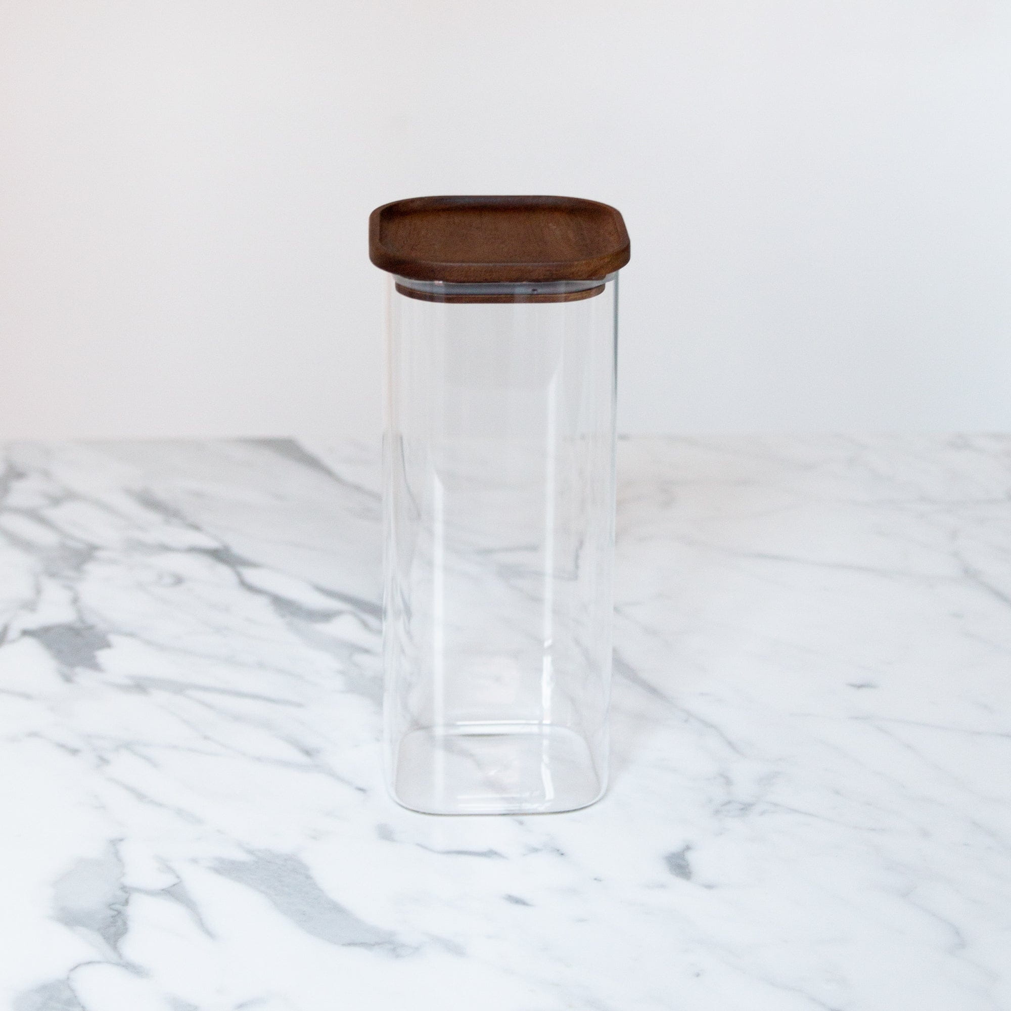 Opbevaringsglas Opbevaringsglas med akacie trælåg firkantet 1800 ml aestetisk ele living