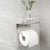 Toilet roll holder w. shelf - Brushed Steel