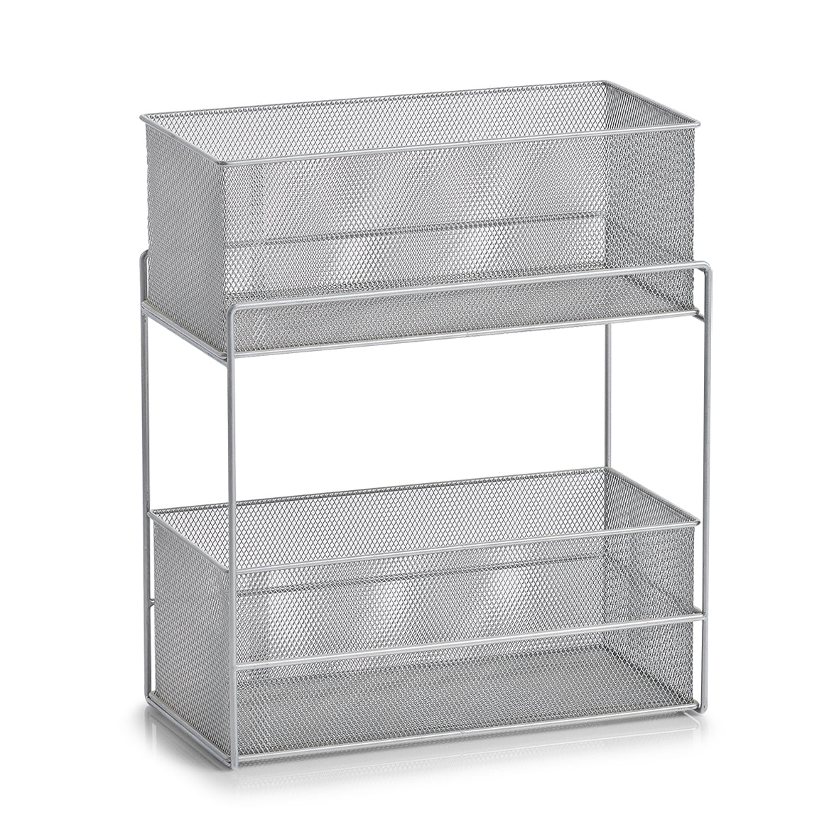 Reol med 2 udtrækkelige kurve i metal